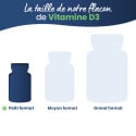La taille de notre flacon de vitamine D3 végétale