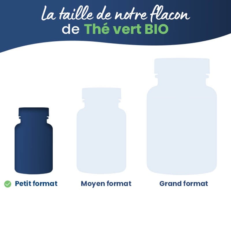 La taille de notre flacon de Thé Vert BIO