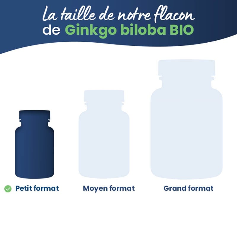 Taille de notre flacon de Ginkgo biloba BIO