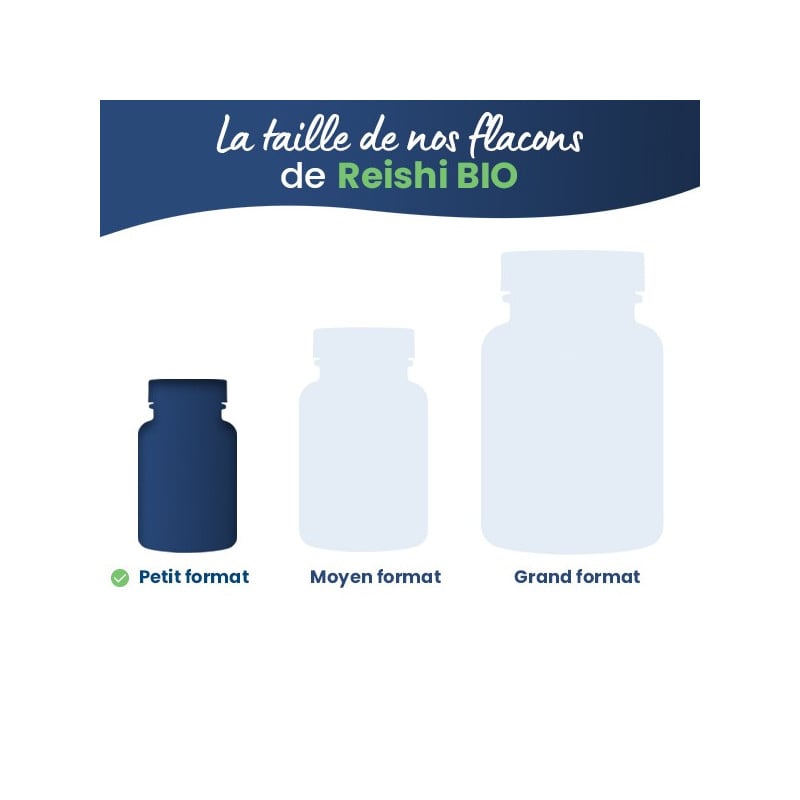 Taille de notre flacon de Reishi BIO