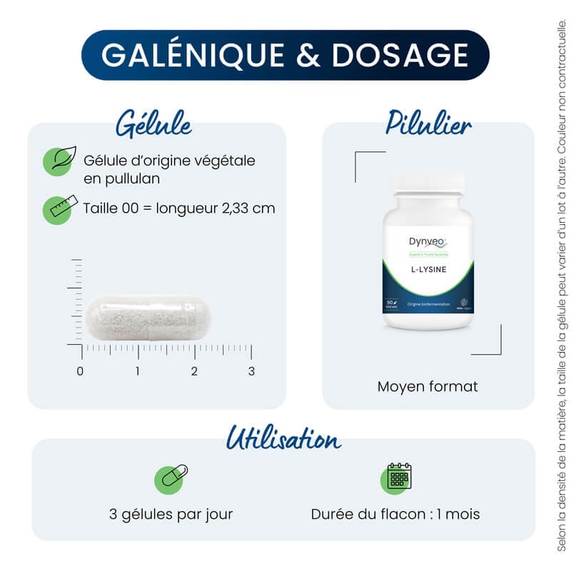 Galénique l-lysine