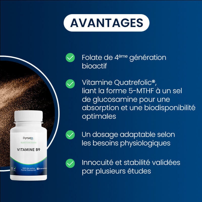 Vitamine B9 Quatrefolic avantages