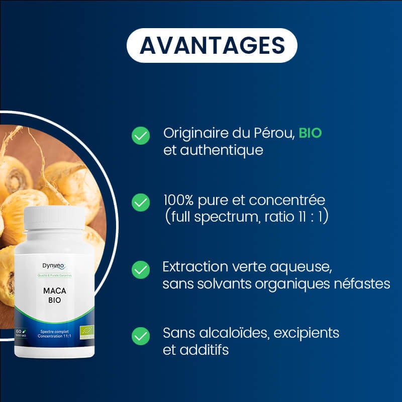 Avantages de la Maca BIO du Pérou