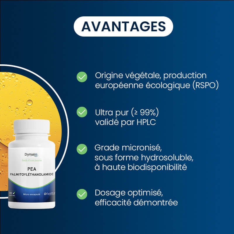 Avantages du palmitoyléthanolamide (PEA)