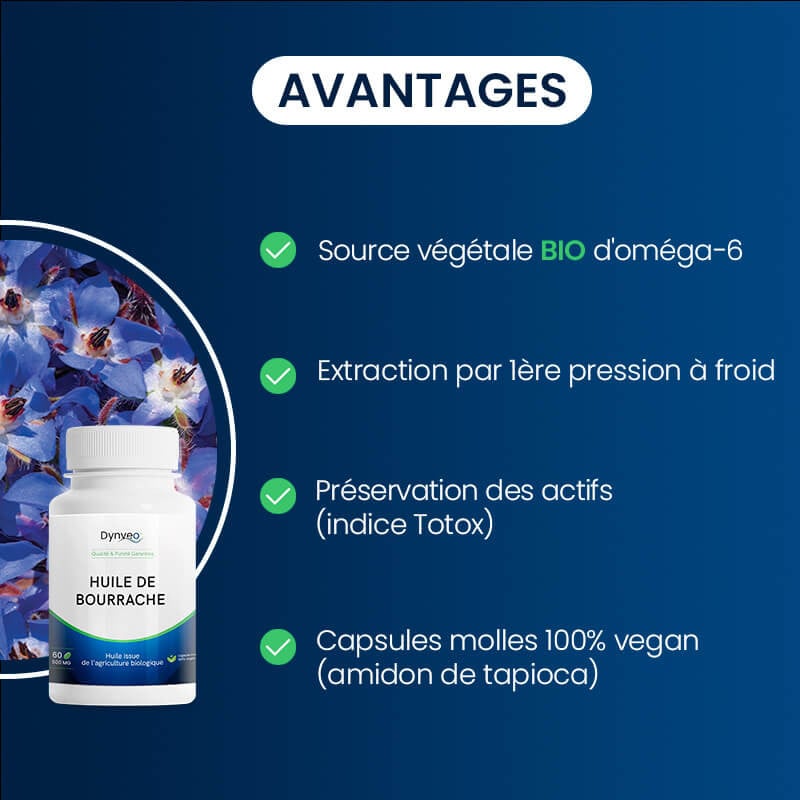 Avantages de l'Huile de bourrache BIO