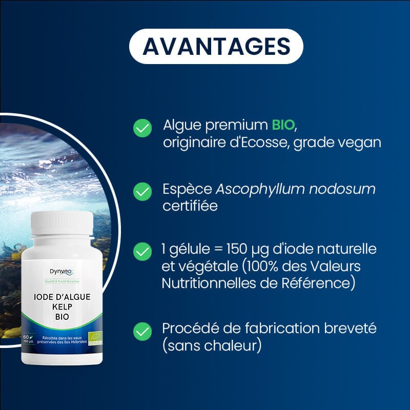 Avantages de l'Iode d'algue Kelp BIO