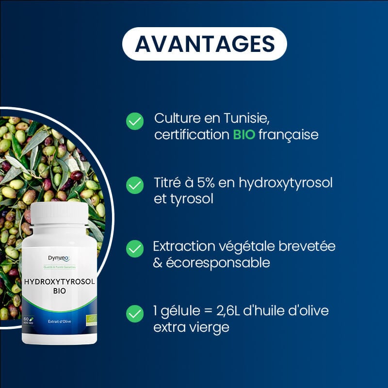 Avantages de l'Hydroxytyrosol extrait d'olive BIO