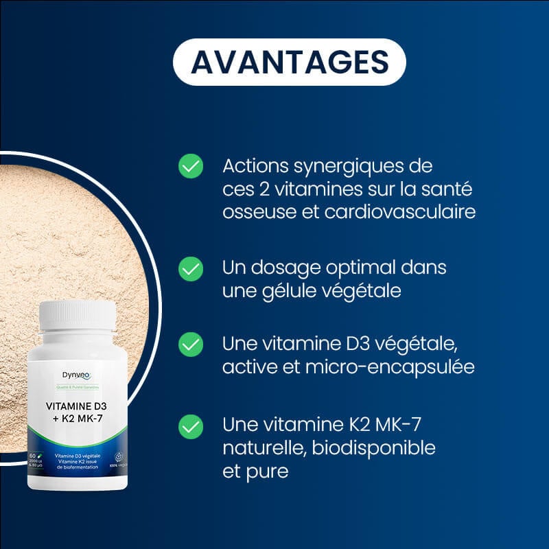 Avantages vitamine D3 K2 MK7