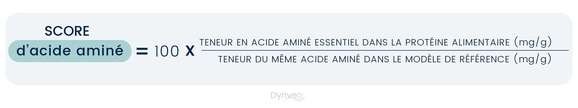 score acide aminé